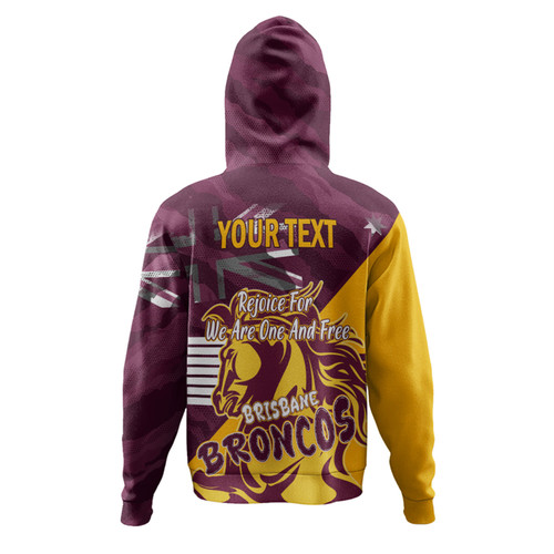 Brisbane Broncos Hoodie - Happy Australia Day We Are One And Free V2 Brisbane Broncos Hoodie - Happy Australia Day We Are One And Free V2