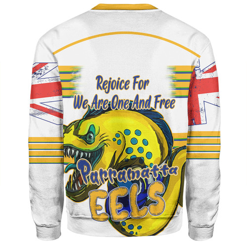 Parramatta Eels Sweatshirt - Happy Australia Day We Are One And Free V2 Parramatta Eels Sweatshirt - Happy Australia Day We Are One And Free V2