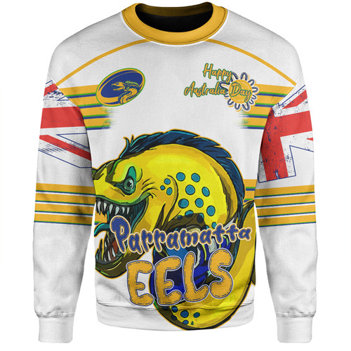 Parramatta Eels Sweatshirt - Happy Australia Day We Are One And Free V2