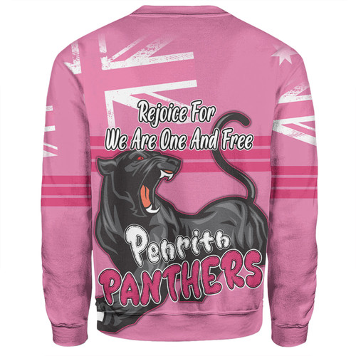 Penrith Panthers Sweatshirt - Happy Australia Day We Are One And Free V2 Penrith Panthers Sweatshirt - Happy Australia Day We Are One And Free V2