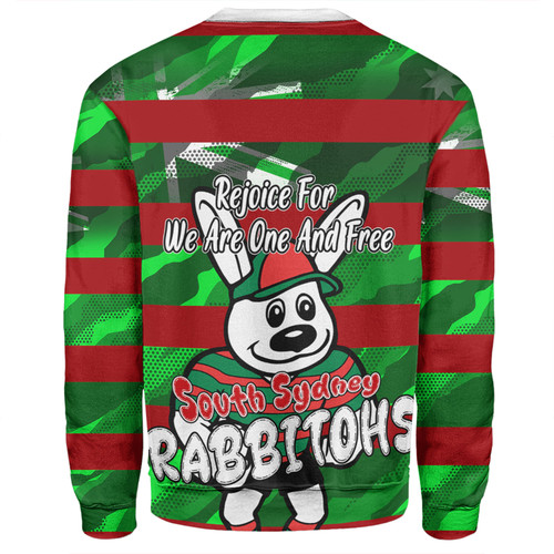 South Sydney Rabbitohs Sweatshirt - Happy Australia Day We Are One And Free V2 South Sydney Rabbitohs Sweatshirt - Happy Australia Day We Are One And Free V2
