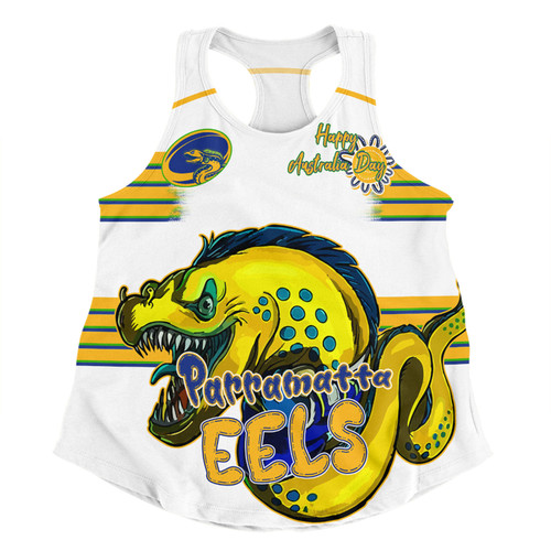 Parramatta Eels Women Racerback Singlet - Happy Australia Day We Are One And Free V2