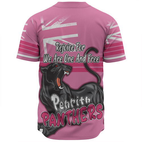 Penrith Panthers Baseball Shirt - Happy Australia Day We Are One And Free V2 Penrith Panthers Baseball Shirt - Happy Australia Day We Are One And Free V2