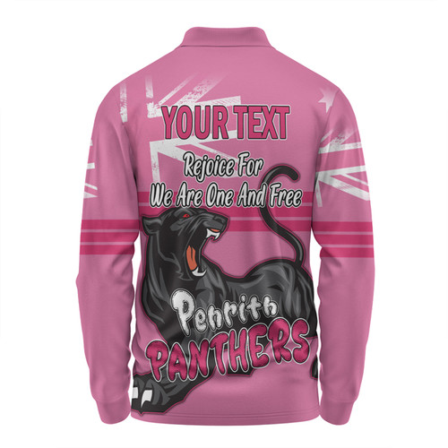 Penrith Panthers Long Sleeve Polo Shirt - Happy Australia Day We Are One And Free V2 Penrith Panthers Long Sleeve Polo Shirt - Happy Australia Day We Are One And Free V2