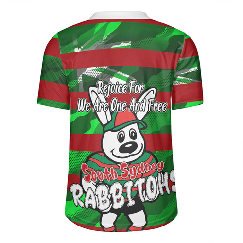 South Sydney Rabbitohs Rugby Jersey - Happy Australia Day We Are One And Free V2 South Sydney Rabbitohs Rugby Jersey - Happy Australia Day We Are One And Free V2