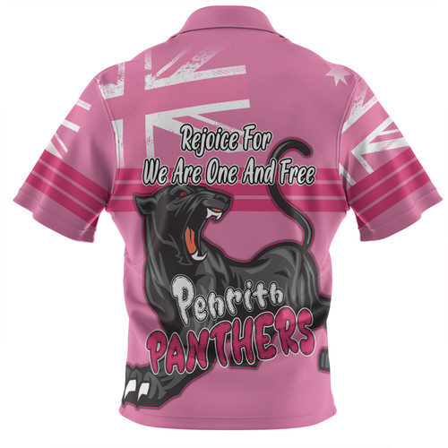 Penrith Panthers Zip Polo Shirt - Happy Australia Day We Are One And Free V2 Penrith Panthers Zip Polo Shirt - Happy Australia Day We Are One And Free V2
