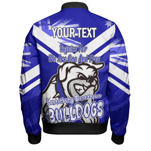 Canterbury-Bankstown Bulldogs Bomber Jacket - Happy Australia Day We Are One And Free Canterbury-Bankstown Bulldogs Bomber Jacket - Happy Australia Day We Are One And Free