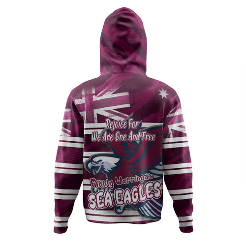 Manly Warringah Sea Eagles Hoodie - Happy Australia Day We Are One And Free Manly Warringah Sea Eagles Hoodie - Happy Australia Day We Are One And Free