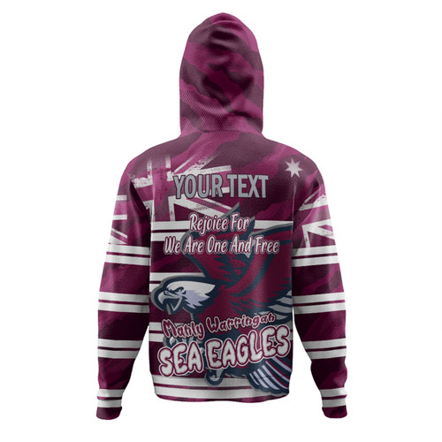 Manly Warringah Sea Eagles Hoodie - Happy Australia Day We Are One And Free Manly Warringah Sea Eagles Hoodie - Happy Australia Day We Are One And Free