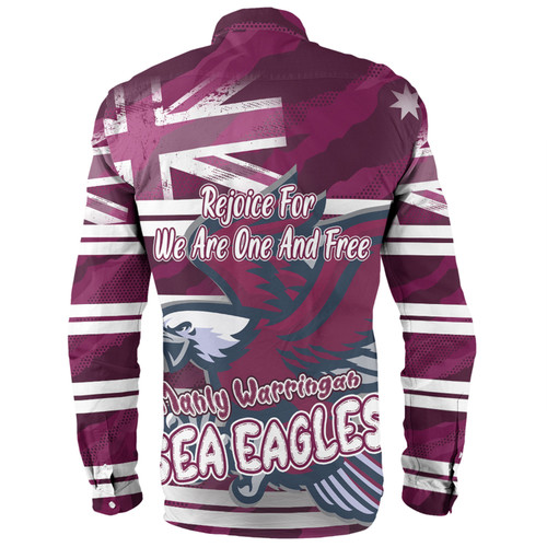 Manly Warringah Sea Eagles Long Sleeve Shirt - Happy Australia Day We Are One And Free Manly Warringah Sea Eagles Long Sleeve Shirt - Happy Australia Day We Are One And Free