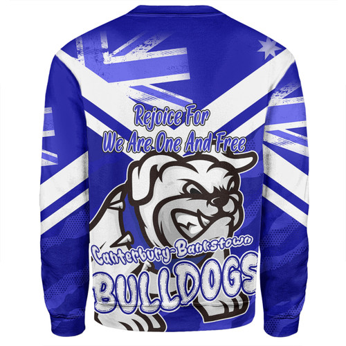 Canterbury-Bankstown Bulldogs Sweatshirt - Happy Australia Day We Are One And Free Canterbury-Bankstown Bulldogs Sweatshirt - Happy Australia Day We Are One And Free