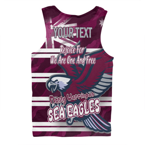 Manly Warringah Sea Eagles Men Singlet - Happy Australia Day We Are One And Free Manly Warringah Sea Eagles Men Singlet - Happy Australia Day We Are One And Free