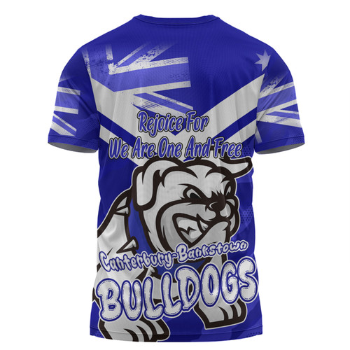 Canterbury-Bankstown Bulldogs T-Shirt - Happy Australia Day We Are One And Free Canterbury-Bankstown Bulldogs T-Shirt - Happy Australia Day We Are One And Free