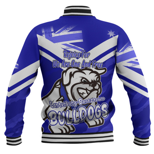 Canterbury-Bankstown Bulldogs Baseball Jacket - Happy Australia Day We Are One And Free Canterbury-Bankstown Bulldogs Baseball Jacket - Happy Australia Day We Are One And Free