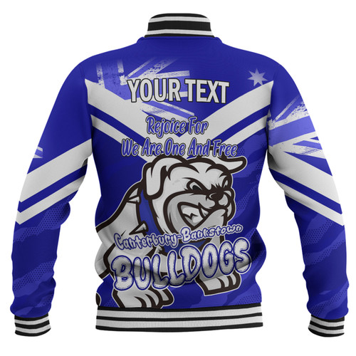 Canterbury-Bankstown Bulldogs Baseball Jacket - Happy Australia Day We Are One And Free Canterbury-Bankstown Bulldogs Baseball Jacket - Happy Australia Day We Are One And Free