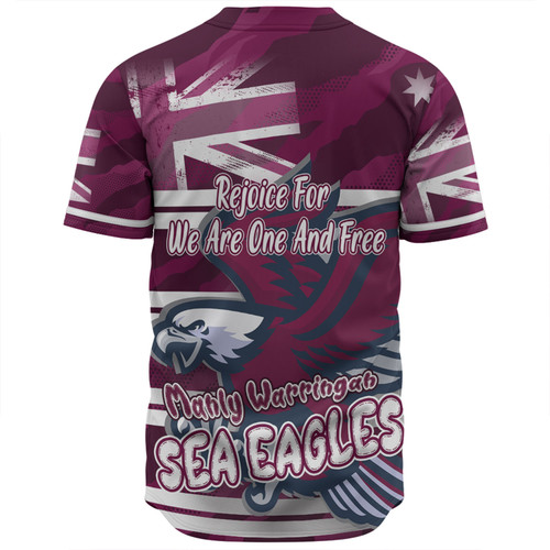 Manly Warringah Sea Eagles Baseball Shirt - Happy Australia Day We Are One And Free Manly Warringah Sea Eagles Baseball Shirt - Happy Australia Day We Are One And Free