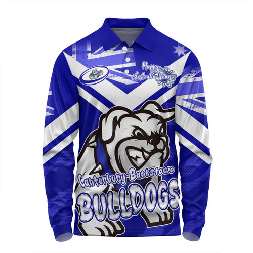 Canterbury-Bankstown Bulldogs Long Sleeve Polo Shirt - Happy Australia Day We Are One And Free