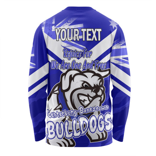 Canterbury-Bankstown Bulldogs Long Sleeve T-shirt - Happy Australia Day We Are One And Free Canterbury-Bankstown Bulldogs Long Sleeve T-shirt - Happy Australia Day We Are One And Free