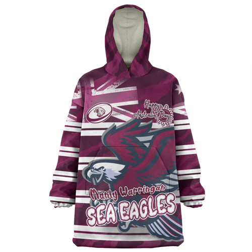 Manly Warringah Sea Eagles Snug Hoodie - Happy Australia Day We Are One And Free