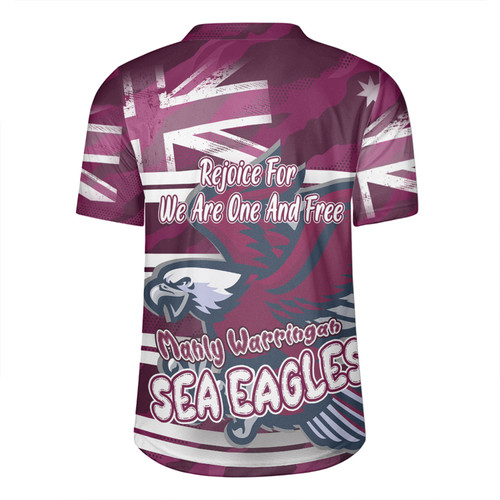 Manly Warringah Sea Eagles Rugby Jersey - Happy Australia Day We Are One And Free Manly Warringah Sea Eagles Rugby Jersey - Happy Australia Day We Are One And Free