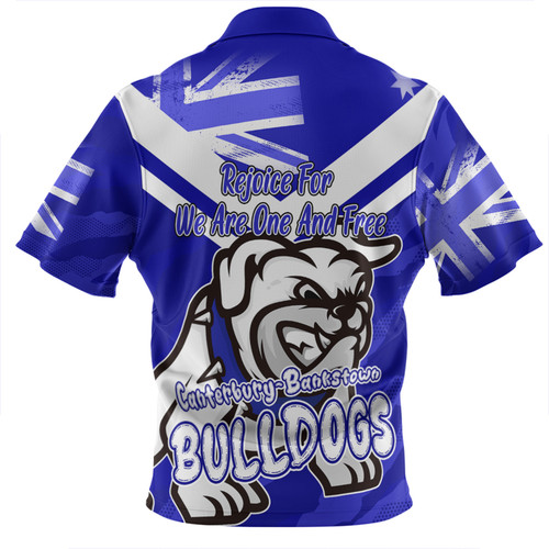 Canterbury-Bankstown Bulldogs Zip Polo Shirt - Happy Australia Day We Are One And Free Canterbury-Bankstown Bulldogs Zip Polo Shirt - Happy Australia Day We Are One And Free