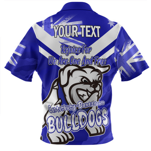 Canterbury-Bankstown Bulldogs Zip Polo Shirt - Happy Australia Day We Are One And Free Canterbury-Bankstown Bulldogs Zip Polo Shirt - Happy Australia Day We Are One And Free