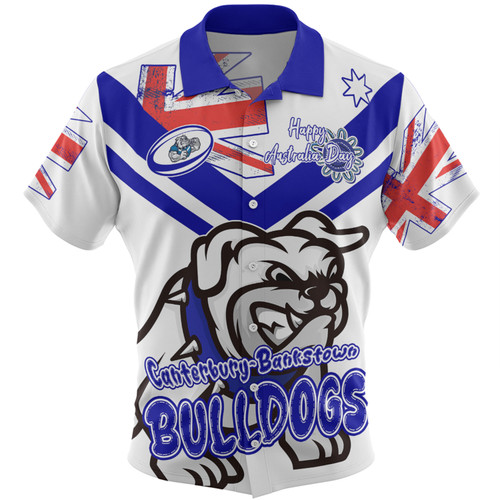 Canterbury-Bankstown Bulldogs Hawaiian Shirt - Happy Australia Day We Are One And Free V2