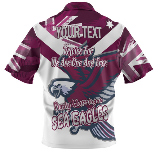 Manly Warringah Sea Eagles Hawaiian Shirt - Happy Australia Day We Are One And Free V2 Manly Warringah Sea Eagles Hawaiian Shirt - Happy Australia Day We Are One And Free V2