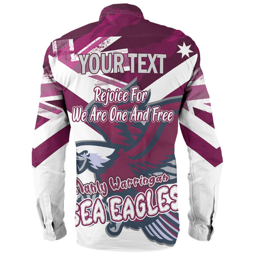 Manly Warringah Sea Eagles Long Sleeve Shirt - Happy Australia Day We Are One And Free V2 Manly Warringah Sea Eagles Long Sleeve Shirt - Happy Australia Day We Are One And Free V2