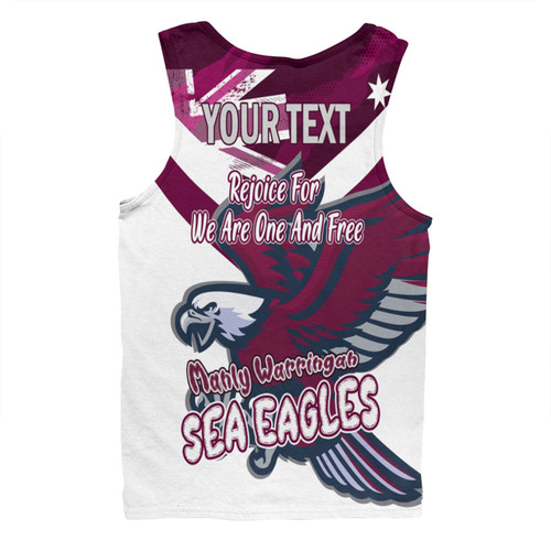 Manly Warringah Sea Eagles Men Singlet - Happy Australia Day We Are One And Free V2 Manly Warringah Sea Eagles Men Singlet - Happy Australia Day We Are One And Free V2