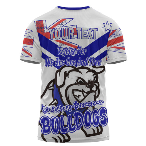 Canterbury-Bankstown Bulldogs T-Shirt - Happy Australia Day We Are One And Free V2 Canterbury-Bankstown Bulldogs T-Shirt - Happy Australia Day We Are One And Free V2