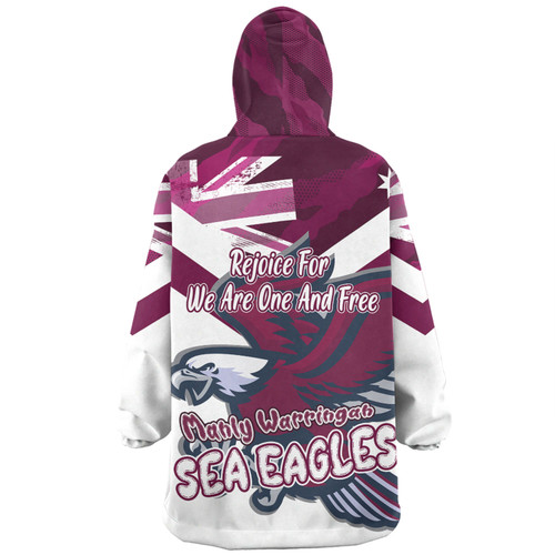 Manly Warringah Sea Eagles Snug Hoodie - Happy Australia Day We Are One And Free V2 Manly Warringah Sea Eagles Snug Hoodie - Happy Australia Day We Are One And Free V2