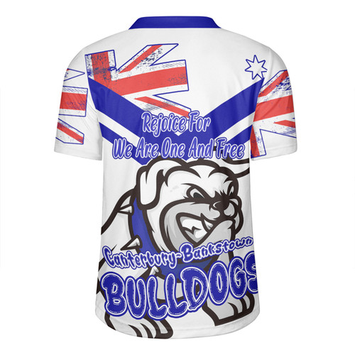 Canterbury-Bankstown Bulldogs Rugby Jersey - Happy Australia Day We Are One And Free V2 Canterbury-Bankstown Bulldogs Rugby Jersey - Happy Australia Day We Are One And Free V2