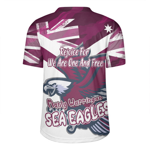 Manly Warringah Sea Eagles Rugby Jersey - Happy Australia Day We Are One And Free V2 Manly Warringah Sea Eagles Rugby Jersey - Happy Australia Day We Are One And Free V2
