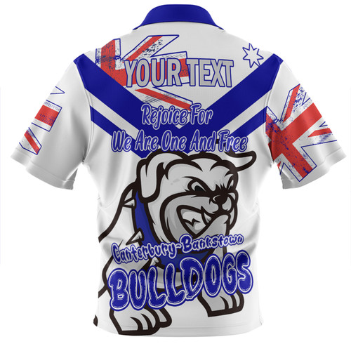 Canterbury-Bankstown Bulldogs Zip Polo Shirt - Happy Australia Day We Are One And Free V2 Canterbury-Bankstown Bulldogs Zip Polo Shirt - Happy Australia Day We Are One And Free V2