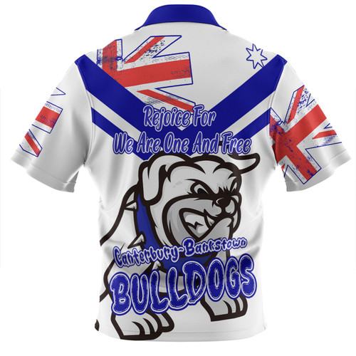 Canterbury-Bankstown Bulldogs Zip Polo Shirt - Happy Australia Day We Are One And Free V2 Canterbury-Bankstown Bulldogs Zip Polo Shirt - Happy Australia Day We Are One And Free V2