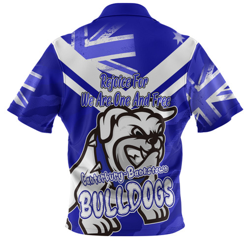 Canterbury-Bankstown Bulldogs Polo Shirt - Happy Australia Day We Are One And Free Canterbury-Bankstown Bulldogs Polo Shirt - Happy Australia Day We Are One And Free