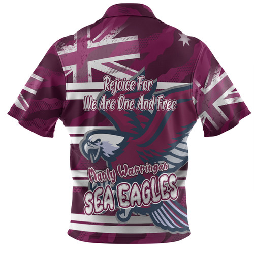 Manly Warringah Sea Eagles Polo Shirt - Happy Australia Day We Are One And Free Manly Warringah Sea Eagles Polo Shirt - Happy Australia Day We Are One And Free