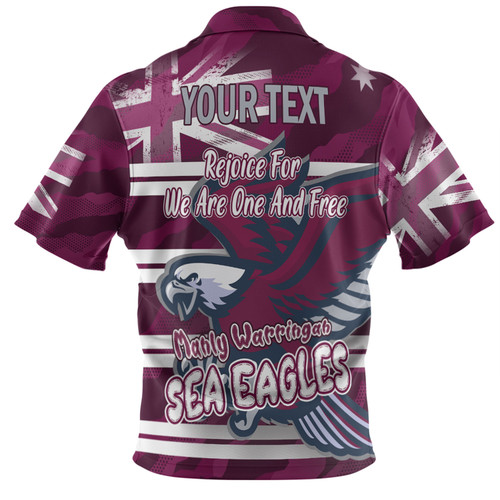 Manly Warringah Sea Eagles Polo Shirt - Happy Australia Day We Are One And Free Manly Warringah Sea Eagles Polo Shirt - Happy Australia Day We Are One And Free