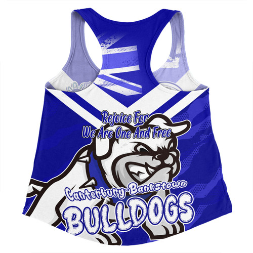 Canterbury-Bankstown Bulldogs Women Racerback Singlet - Happy Australia Day We Are One And Free