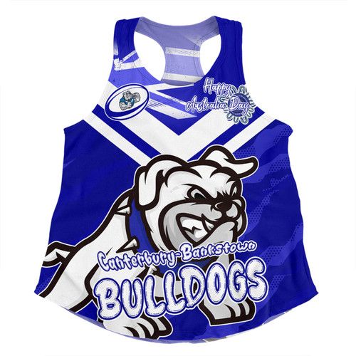 Canterbury-Bankstown Bulldogs Women Racerback Singlet - Happy Australia Day We Are One And Free