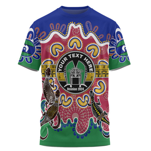 Australia Torres Strait Islands Custom T-shirt - Torres Strait Islanders Dhari With Goannas And Dot Art Reunion T-shirt Australia Torres Strait Islands Custom T-shirt - Torres Strait Islanders Dhari With Goannas And Dot Art Reunion T-shirt