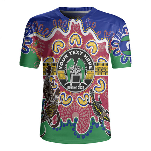 Australia Torres Strait Islands Custom Rugby Jersey - Torres Strait Islanders Dhari With Goannas And Dot Art Reunion Rugby Jersey Australia Torres Strait Islands Custom Rugby Jersey - Torres Strait Islanders Dhari With Goannas And Dot Art Reunion Rugby Jersey