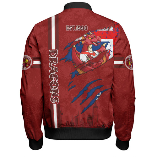 St. George Illawarra Dragons Bomber Jacket - Happy Australia Day Flag Scratch Style St. George Illawarra Dragons Bomber Jacket - Happy Australia Day Flag Scratch Style