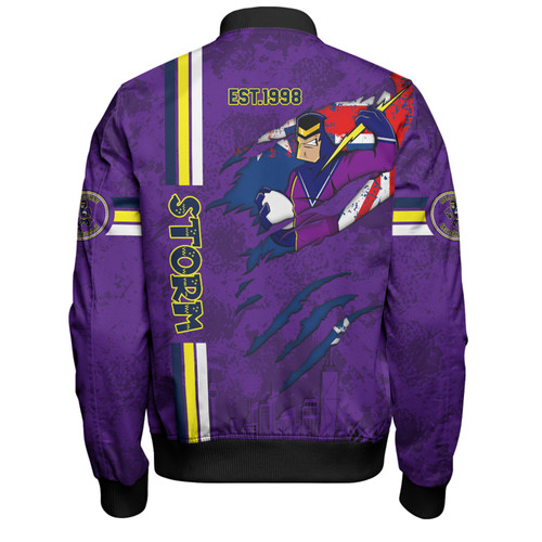 Melbourne Storm Bomber Jacket - Happy Australia Day Flag Scratch Style