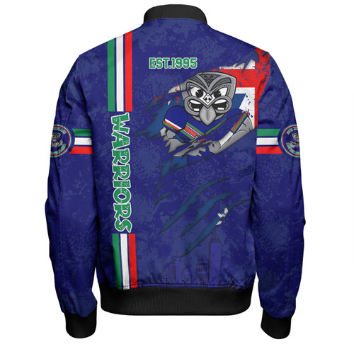 New Zealand Warriors Bomber Jacket - Happy Australia Day Flag Scratch Style New Zealand Warriors Bomber Jacket - Happy Australia Day Flag Scratch Style