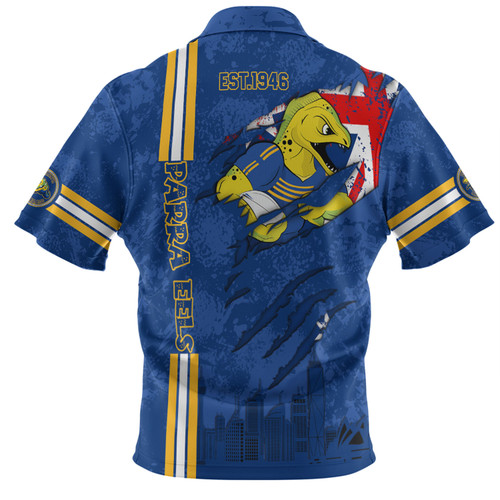 Parramatta Eels Hawaiian Shirt - Happy Australia Day Flag Scratch Style Parramatta Eels Hawaiian Shirt - Happy Australia Day Flag Scratch Style