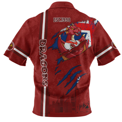 St. George Illawarra Dragons Hawaiian Shirt - Happy Australia Day Flag Scratch Style St. George Illawarra Dragons Hawaiian Shirt - Happy Australia Day Flag Scratch Style
