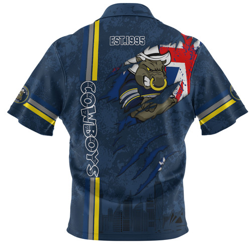 North Queensland Cowboys Hawaiian Shirt - Happy Australia Day Flag Scratch Style North Queensland Cowboys Hawaiian Shirt - Happy Australia Day Flag Scratch Style