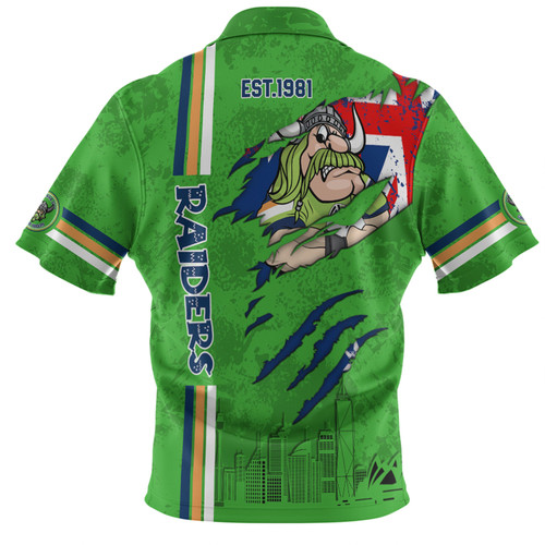 Canberra Raiders Hawaiian Shirt - Happy Australia Day Flag Scratch Style Canberra Raiders Hawaiian Shirt - Happy Australia Day Flag Scratch Style
